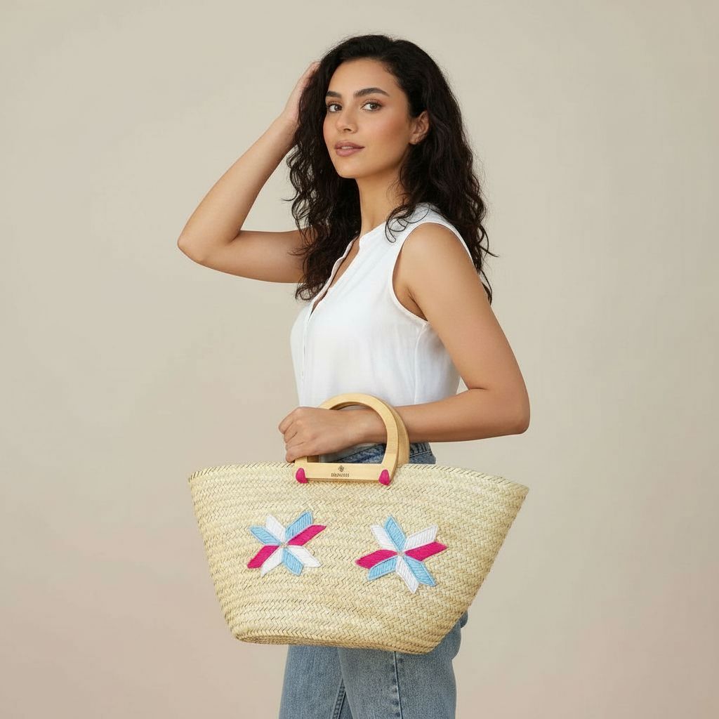 Couffin floral chic fait main pour vos sorties estivales