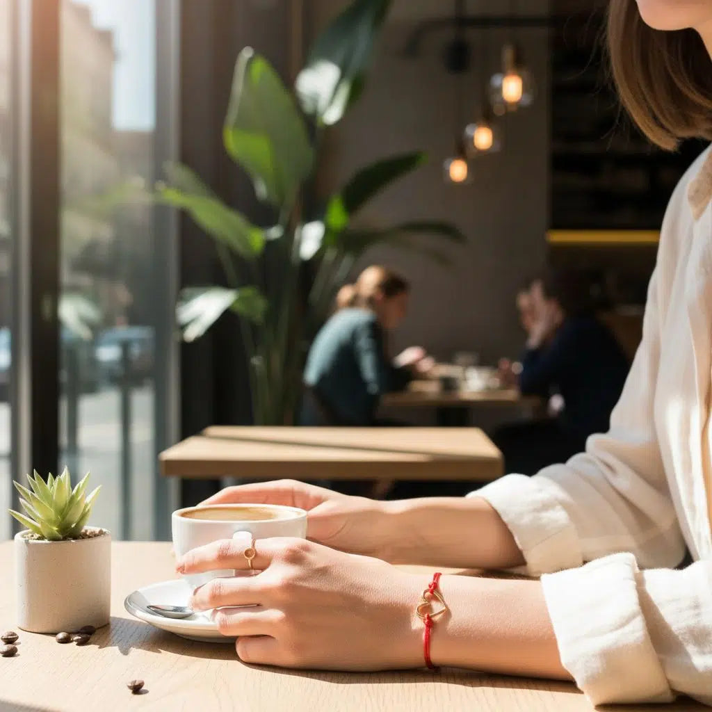 Bracelet cœur ajustable en cordon rouge pour un amour éternel