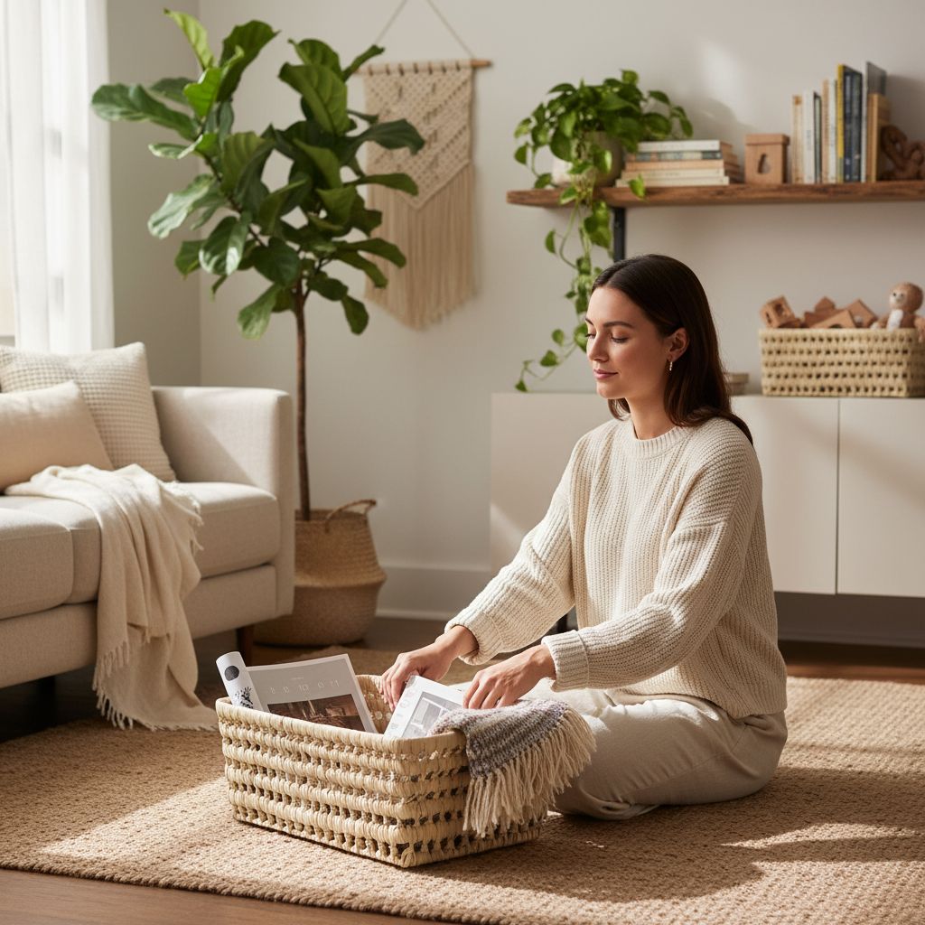 panier paille chic pour un rangement élégant et durable