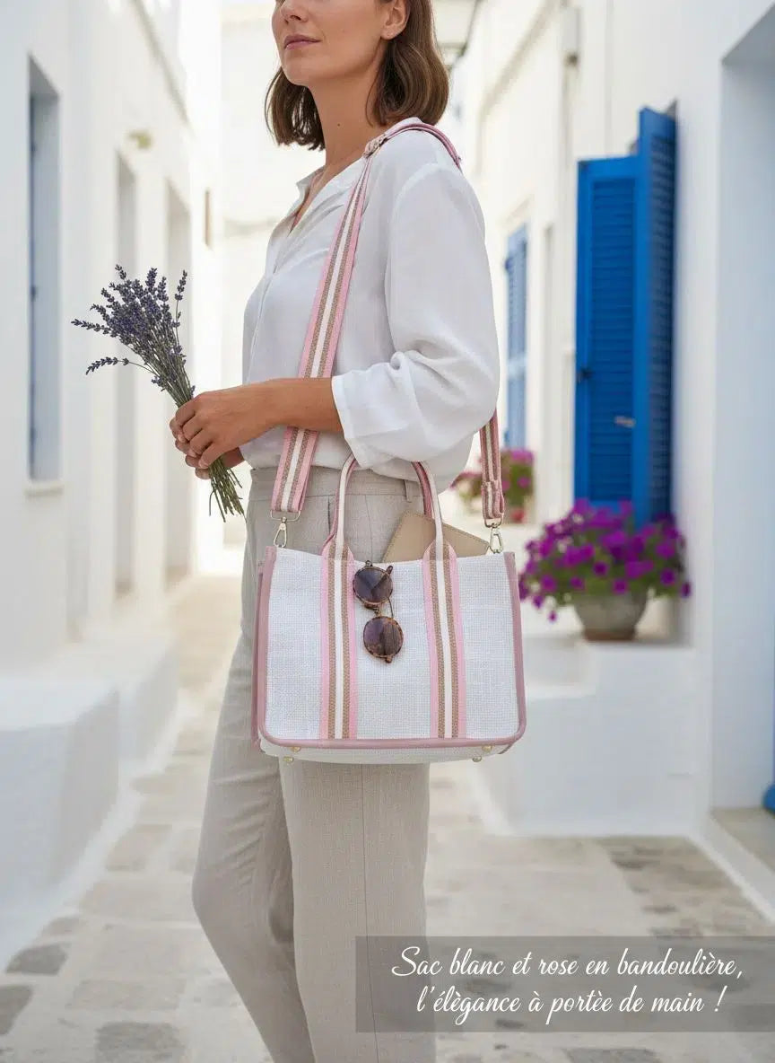 sac bandoulière blanc et rose lélégance moderne à adopter