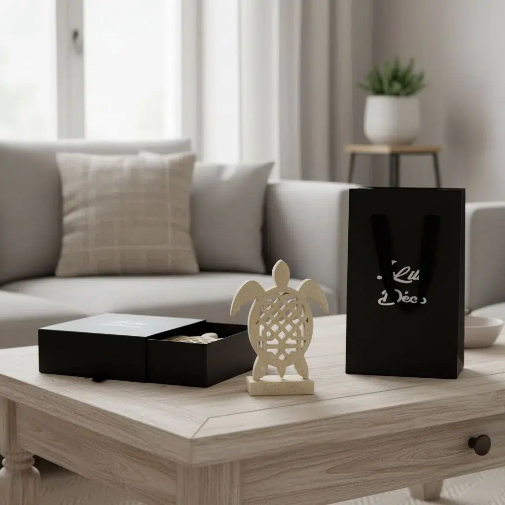 Coffret cadeau moderne - Tortue finition marbre