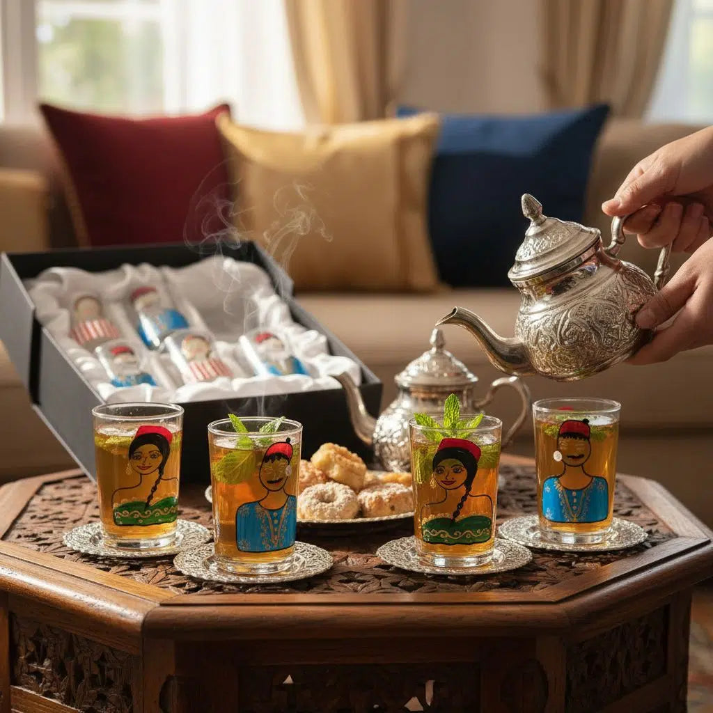 Coffret verres à thé - Thème habit traditionnel