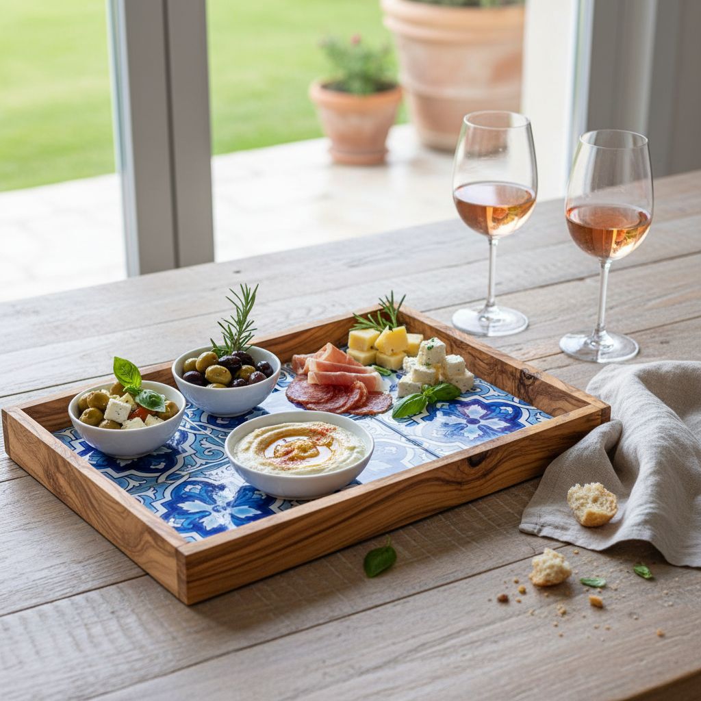 plateau en bois d'olivier pour réceptions élégantes et uniques