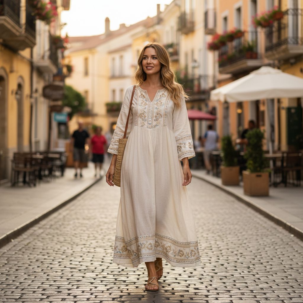 Robe boho crème exclusive taille 40 état neuf irrésistible