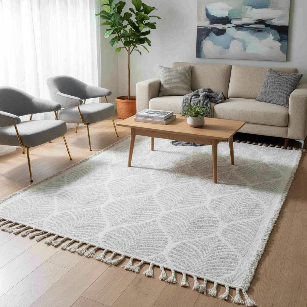 Tapis coton chic et doux pour un salon élégant et accueillant