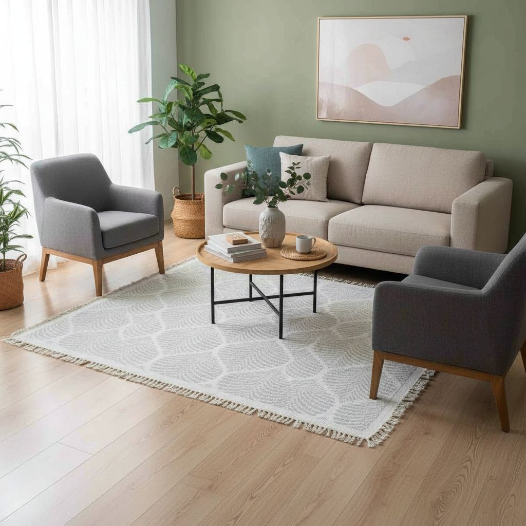 Tapis coton chic et doux pour un salon élégant et accueillant