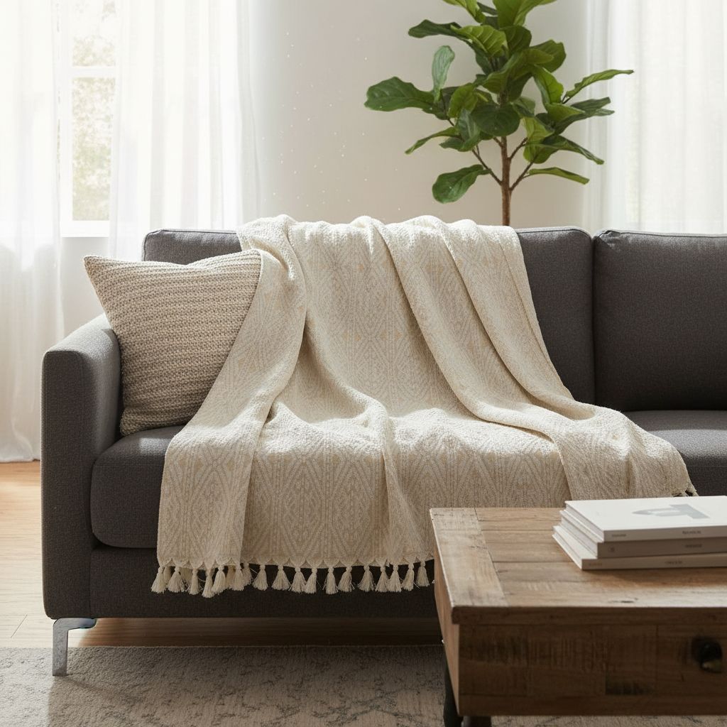 jeté jacquard haut de gamme en coton upcyclé (2 * 3m)