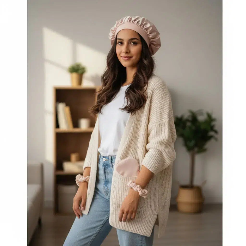 satin cheveux luxe pour un sommeil élégant et soin exceptionnel rose bebe