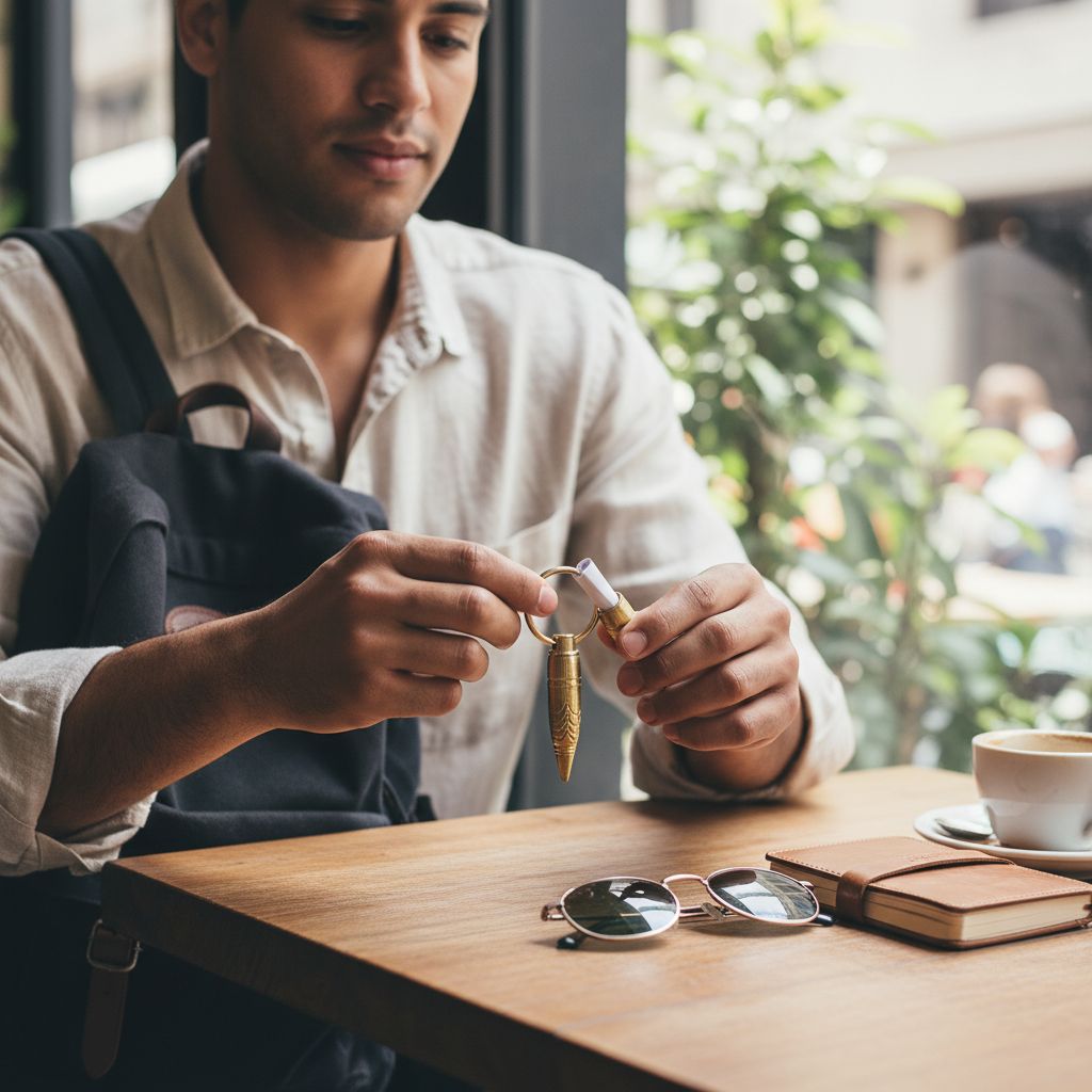 porteclés étanche en laiton gravé pour objets précieux