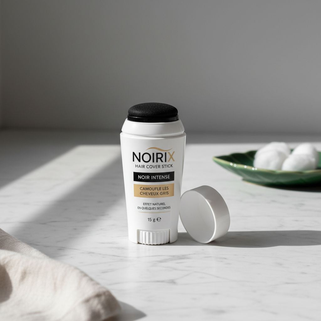 cacher cheveux gris avec NOIRIX le stick miracle instantané