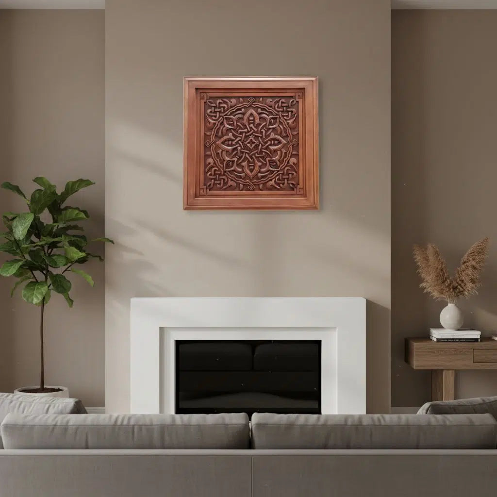 Tableau décoratif carré ( 51 X 51 cm) avec des motifs arabesque