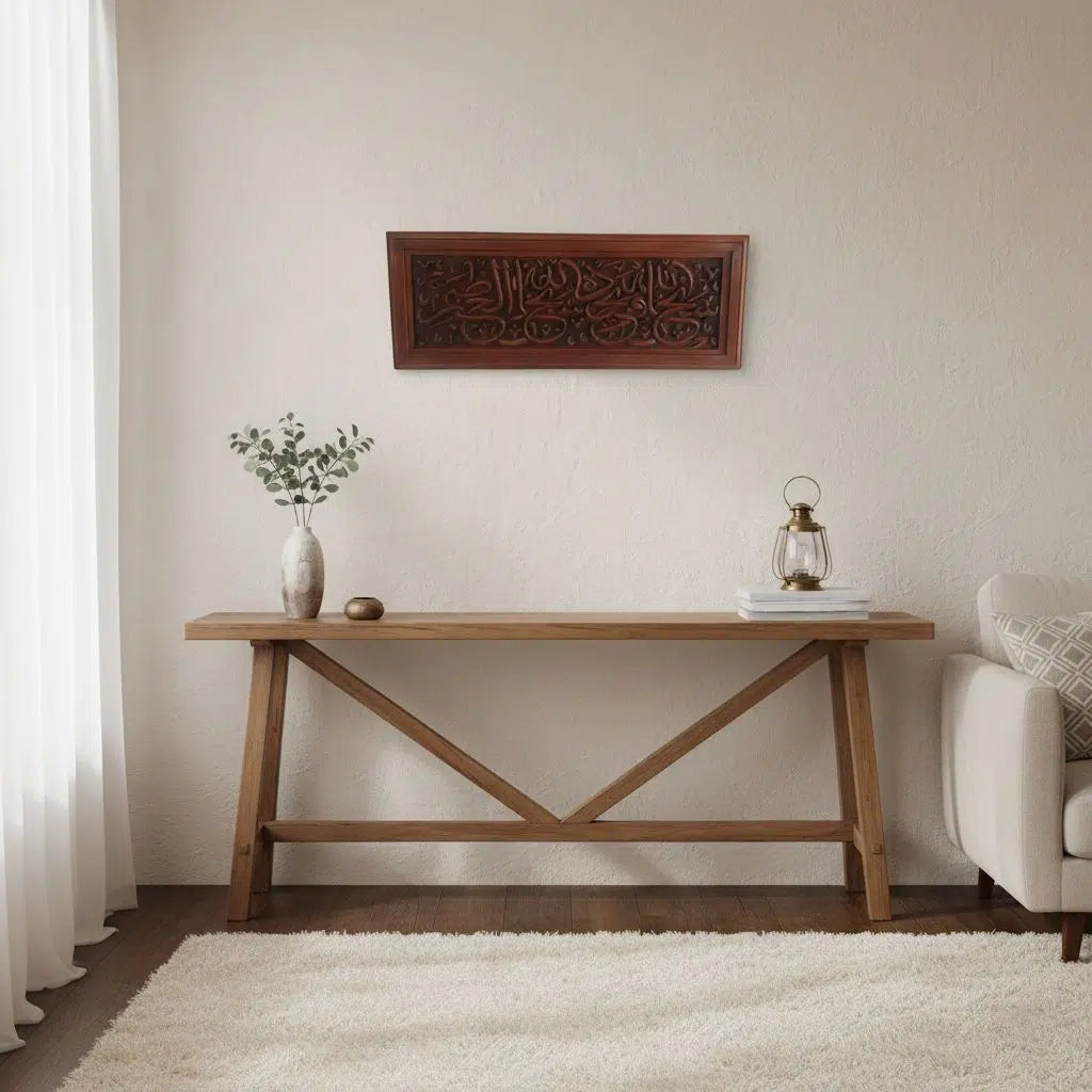 Tableau Islamique en bois dure sculpté à la main " سبحان الله و بحمده سبحان الله العظيم"