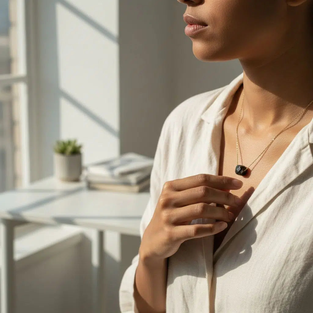 collier argent 925 avec obsidienne dorée élégance et protection