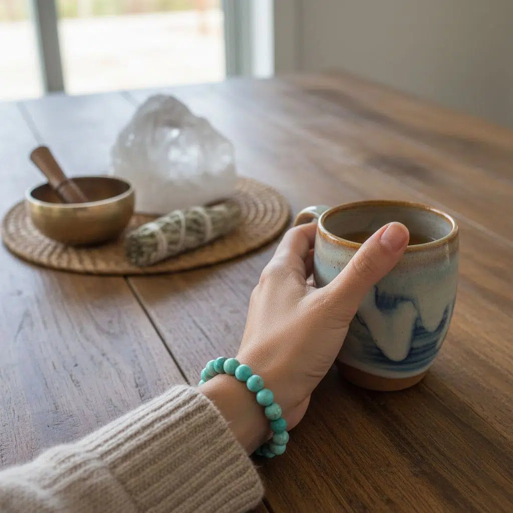bracelet turquoise rare du Pérou pour élégance et sérénité