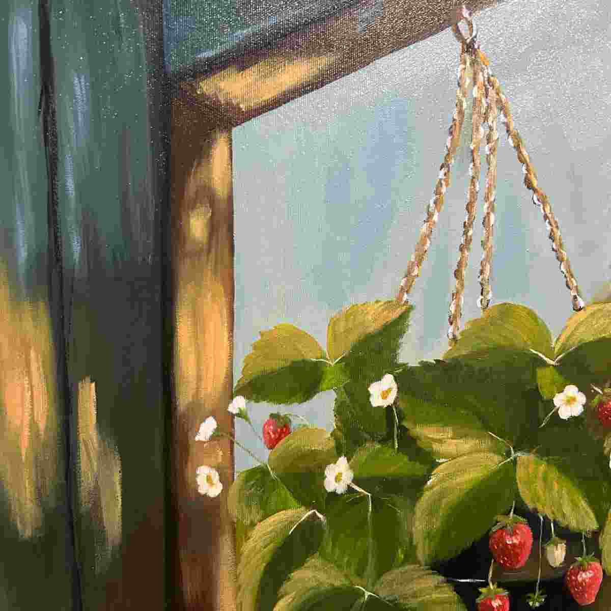 Fraisier suspendu lumineux pour une touche de nature chez vous