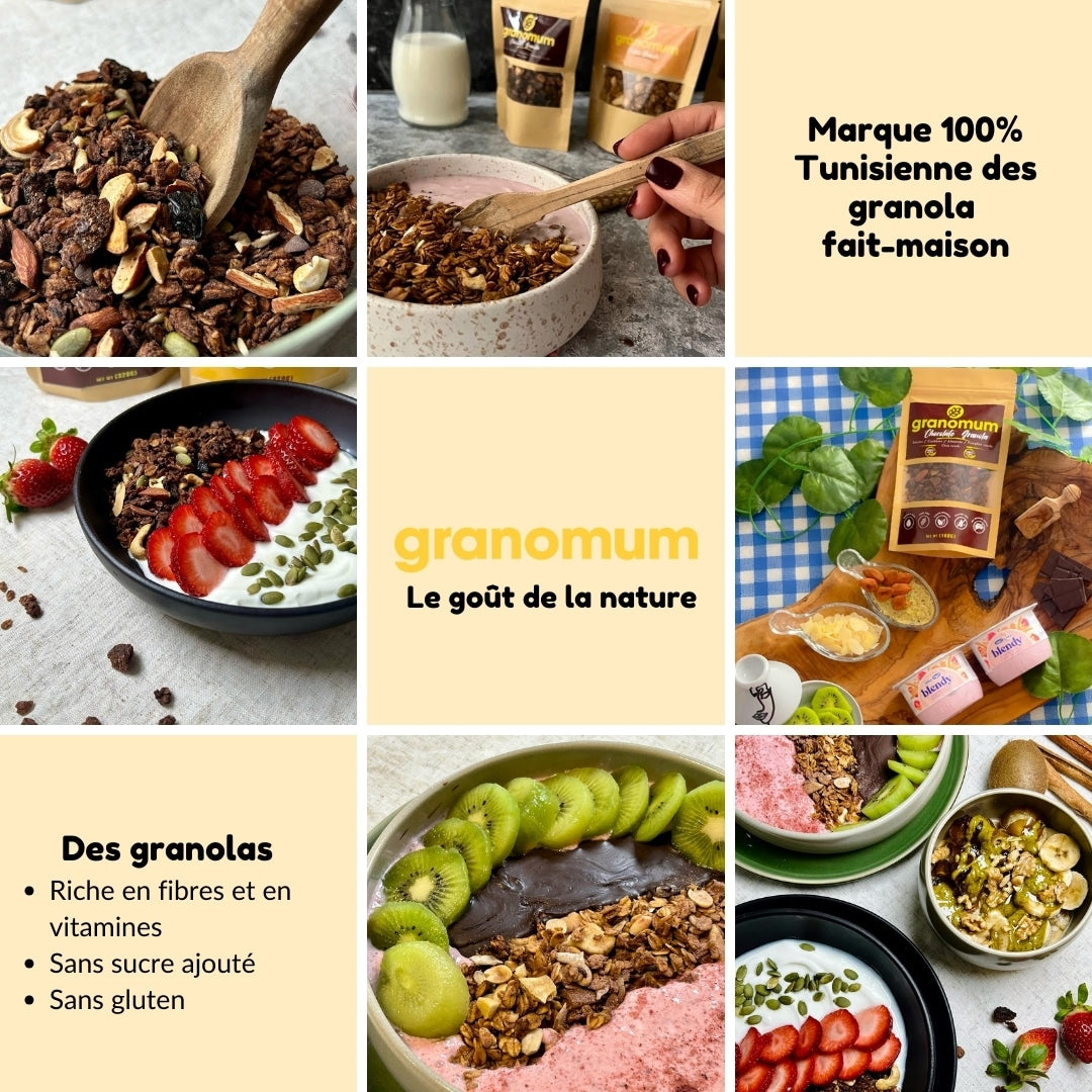 Granola golden 100% naturel (Végan, sans gluten, sans sucre raffiné) - artisanat Tunisien fait main | ILEYCOM