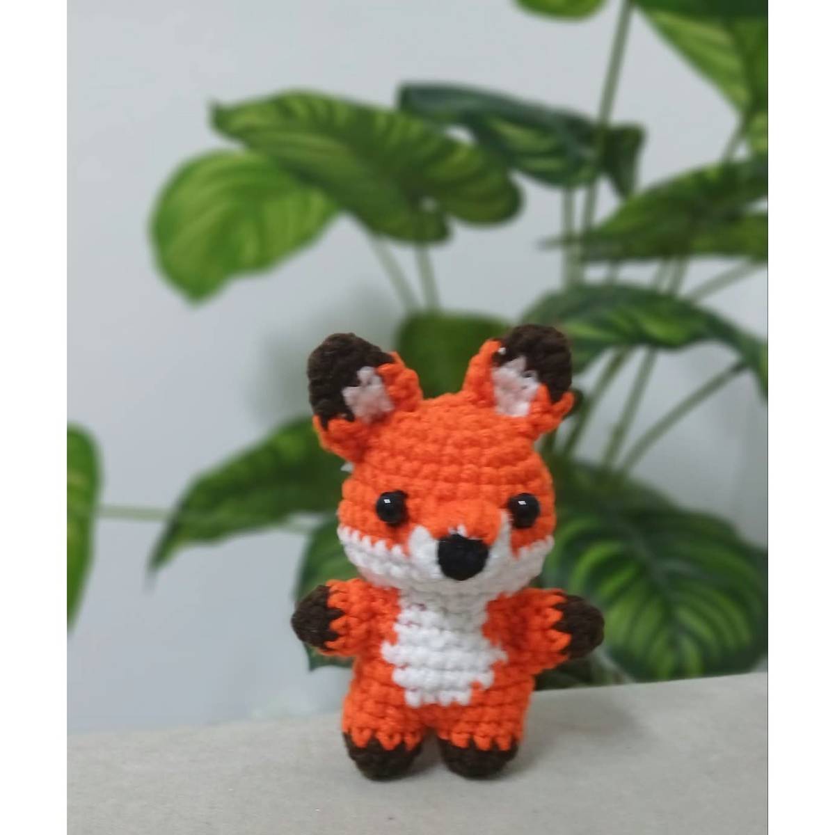 porte-clés doudou renard en crochet fait main
