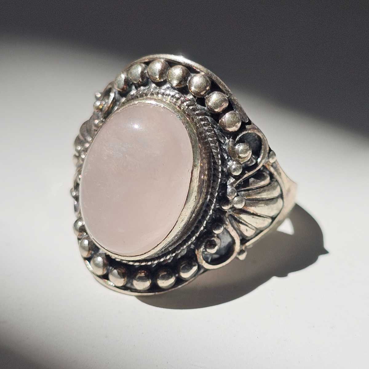 Bague rose quartz en argent 925 élégance et douceur irrésistible