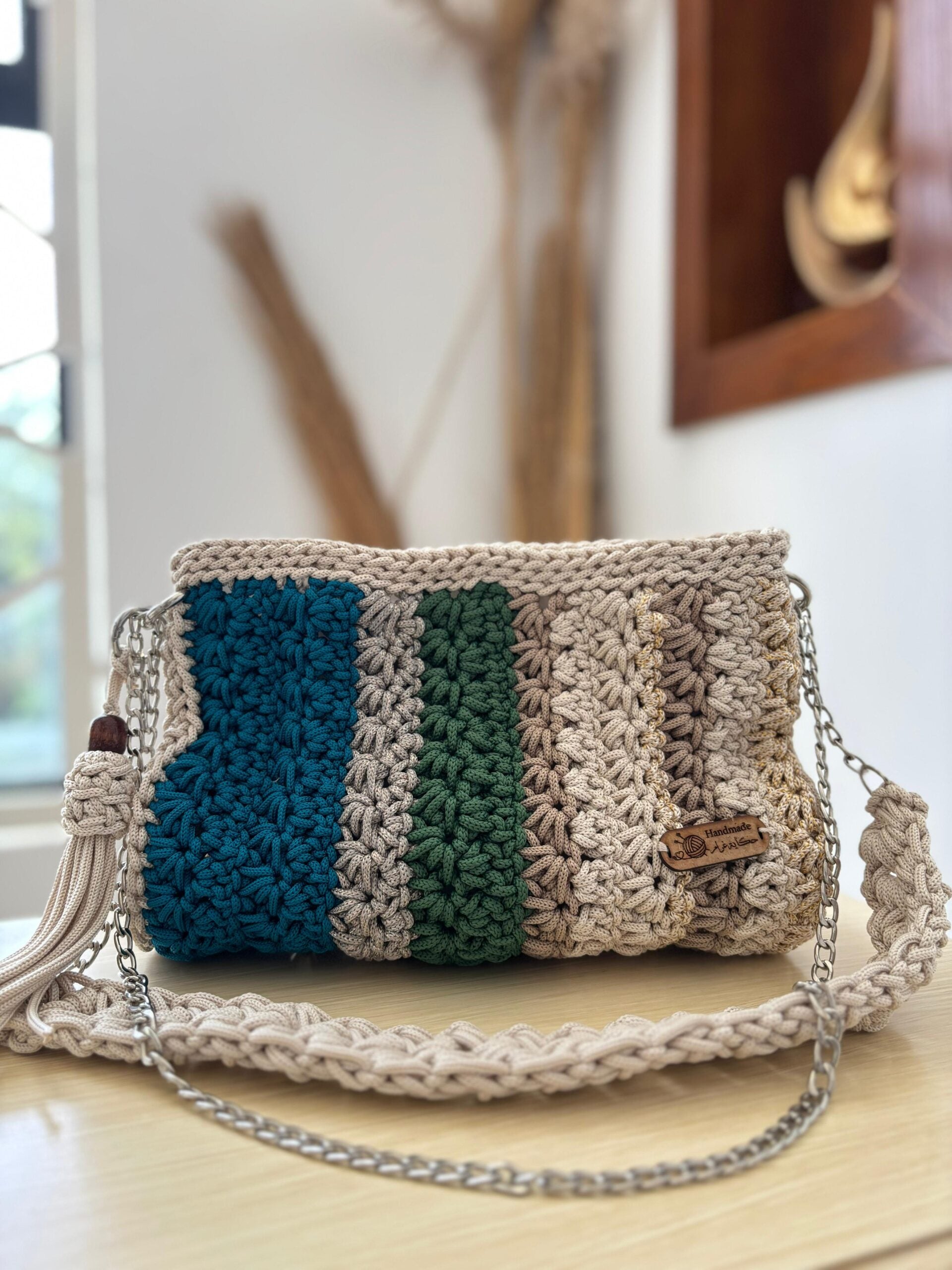 Sac à bandoulière en crochet