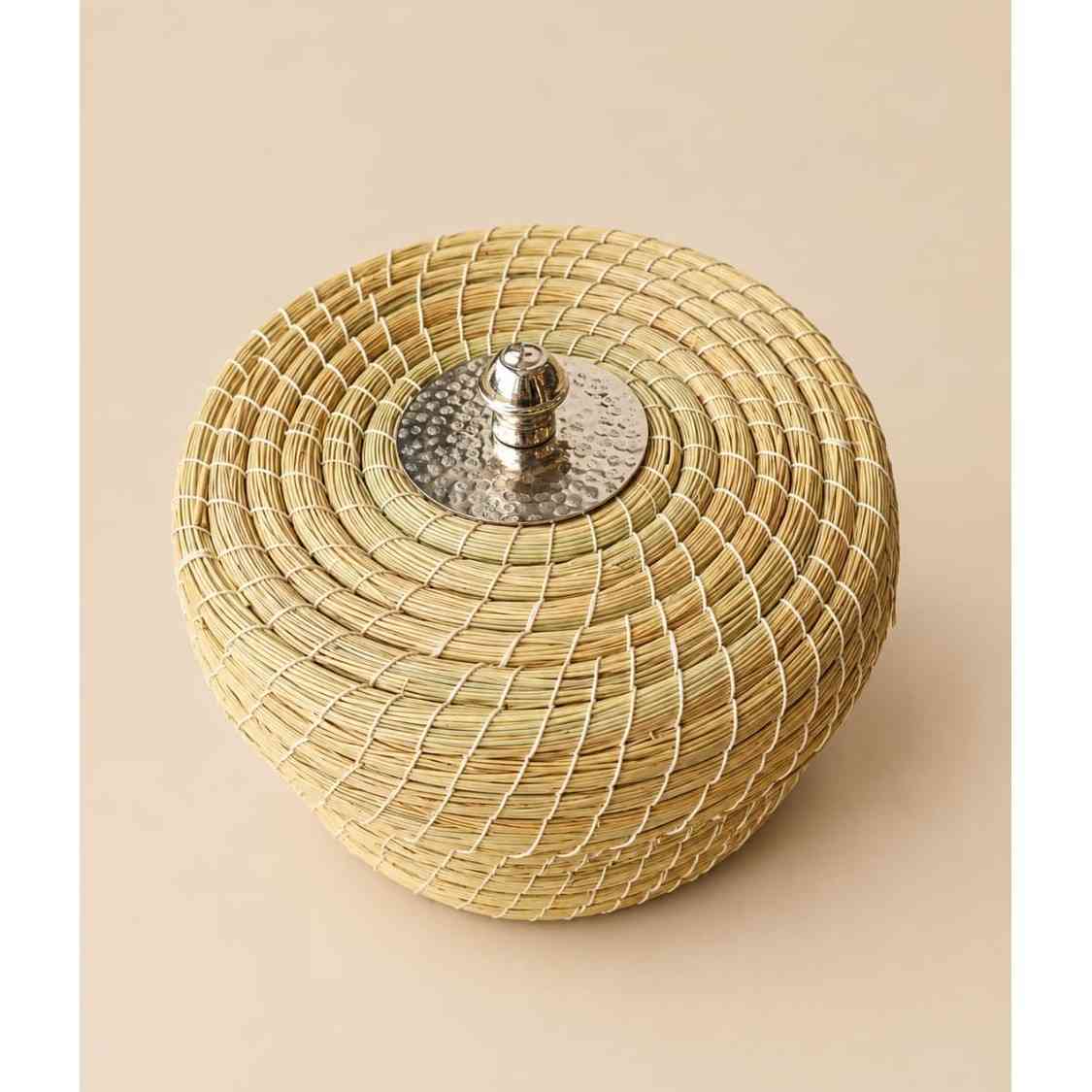 Boîte alfa avec couvercle en cuivre chic 15 x 10 cm