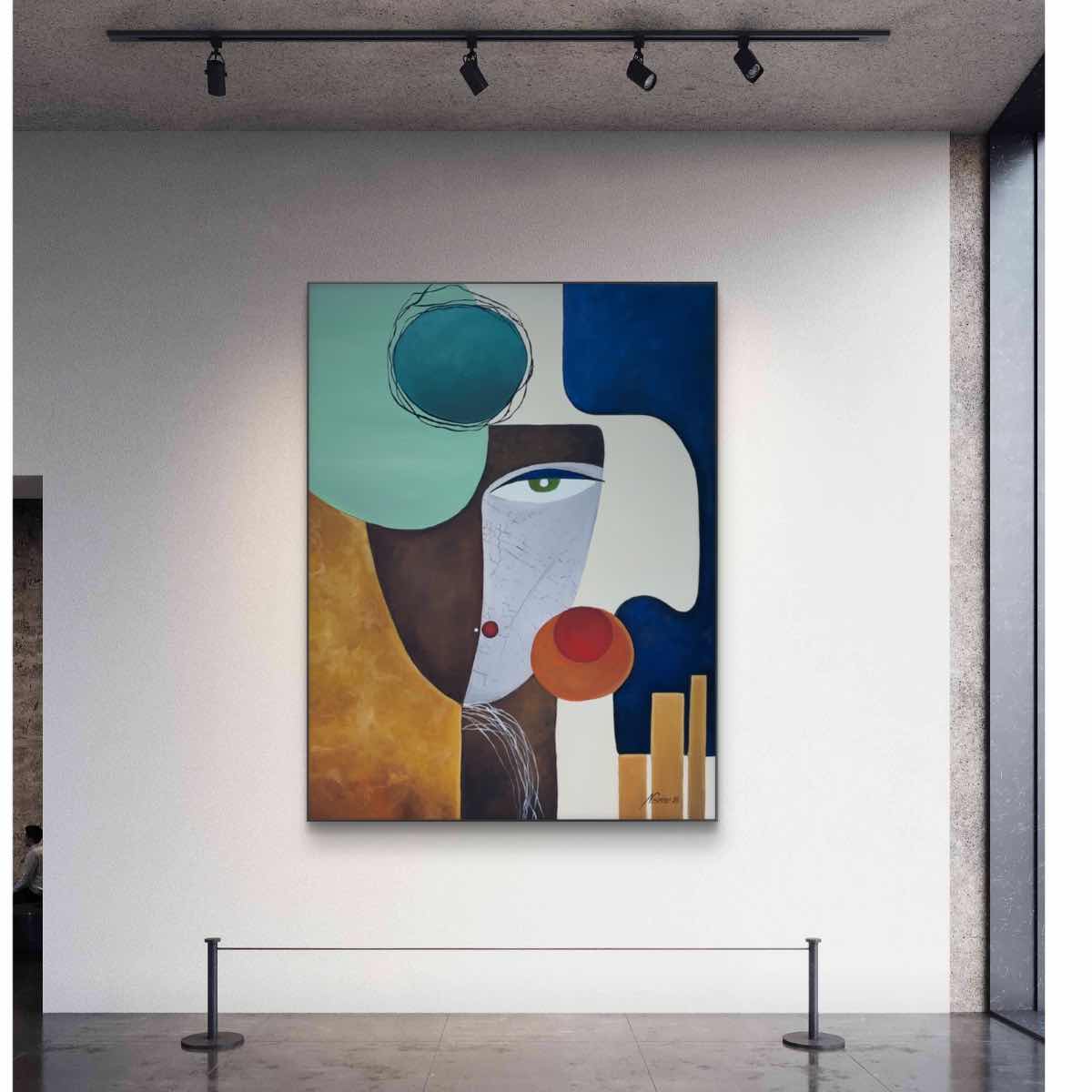 tableau abstrait peinture à l huile Regard Fragmenté 80x60 cm exclusif
