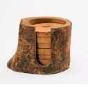 soustasse rustique élégante pour un style convivial et unique en bois d'olivier