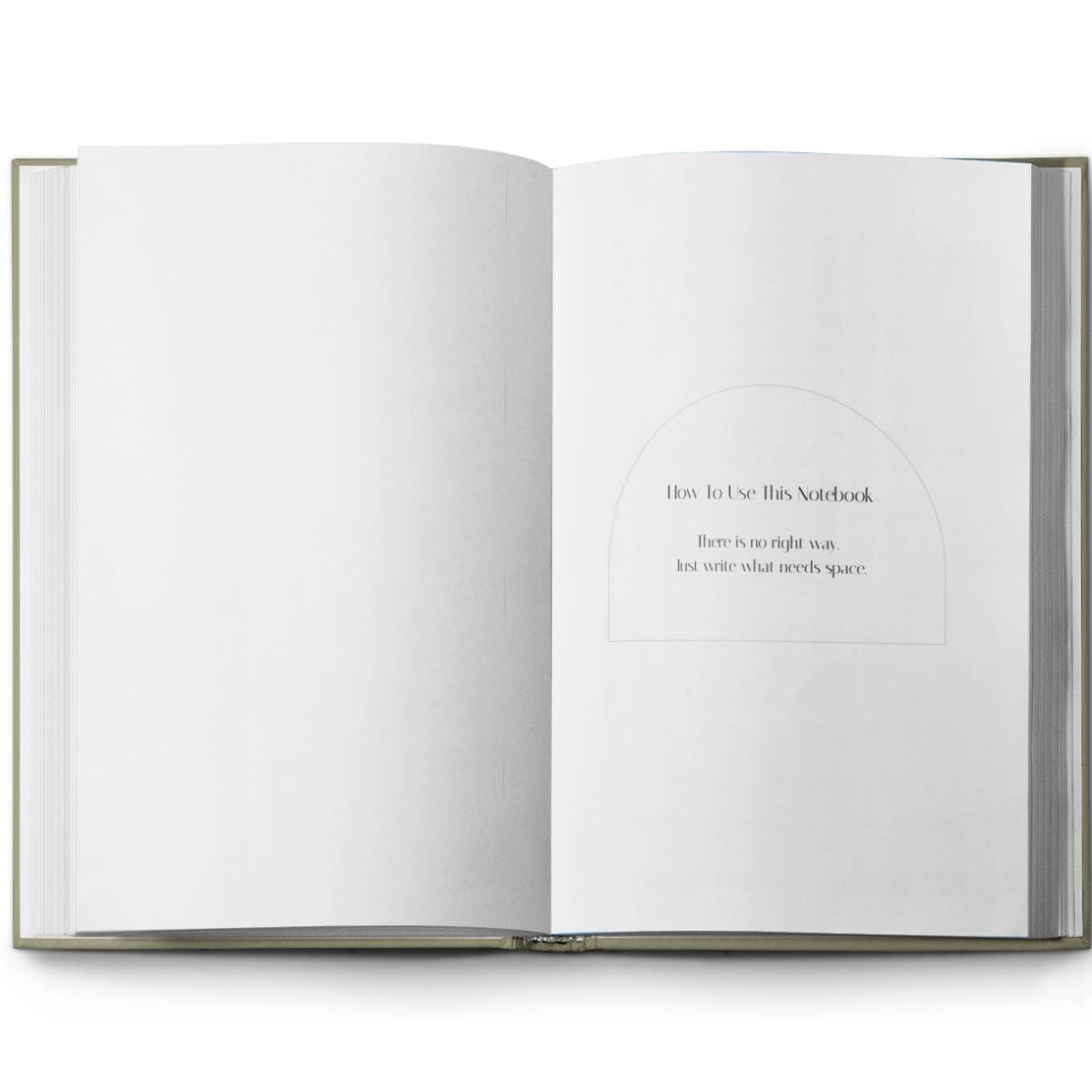 carnet olive design minimal pour pensées créatives et projets