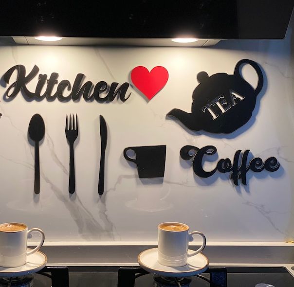 Décor mural de cuisine en bois