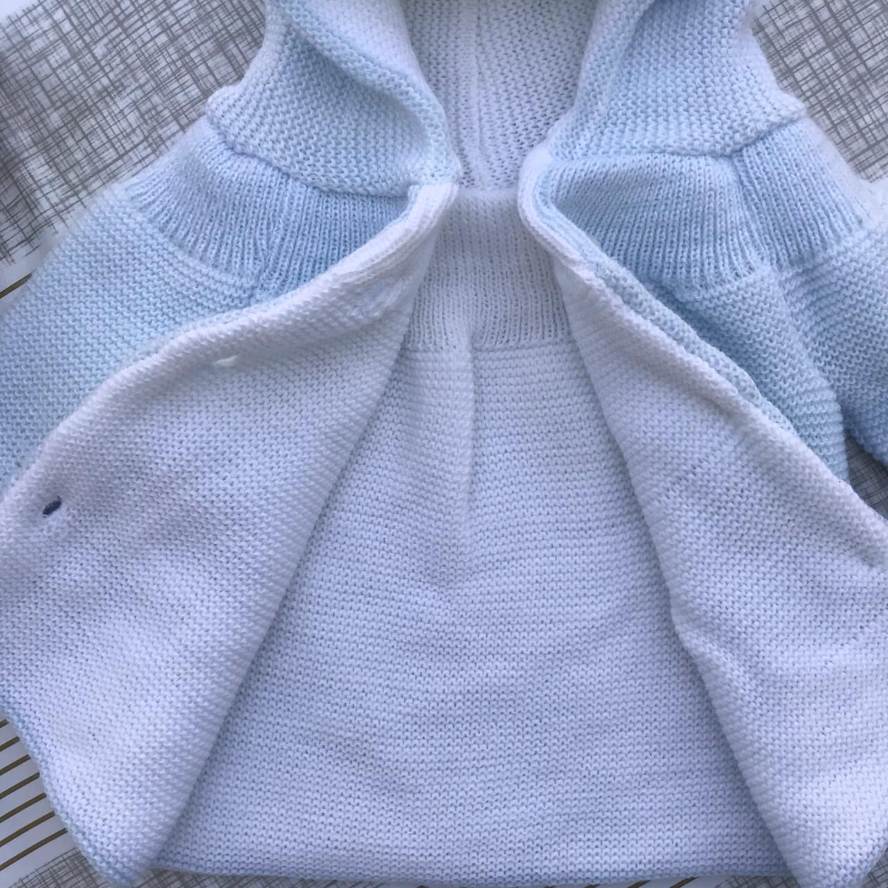 Gilet à capuche en tricot pour nouveau-né, Tricot en laine et coton (0 à 3 mois)
