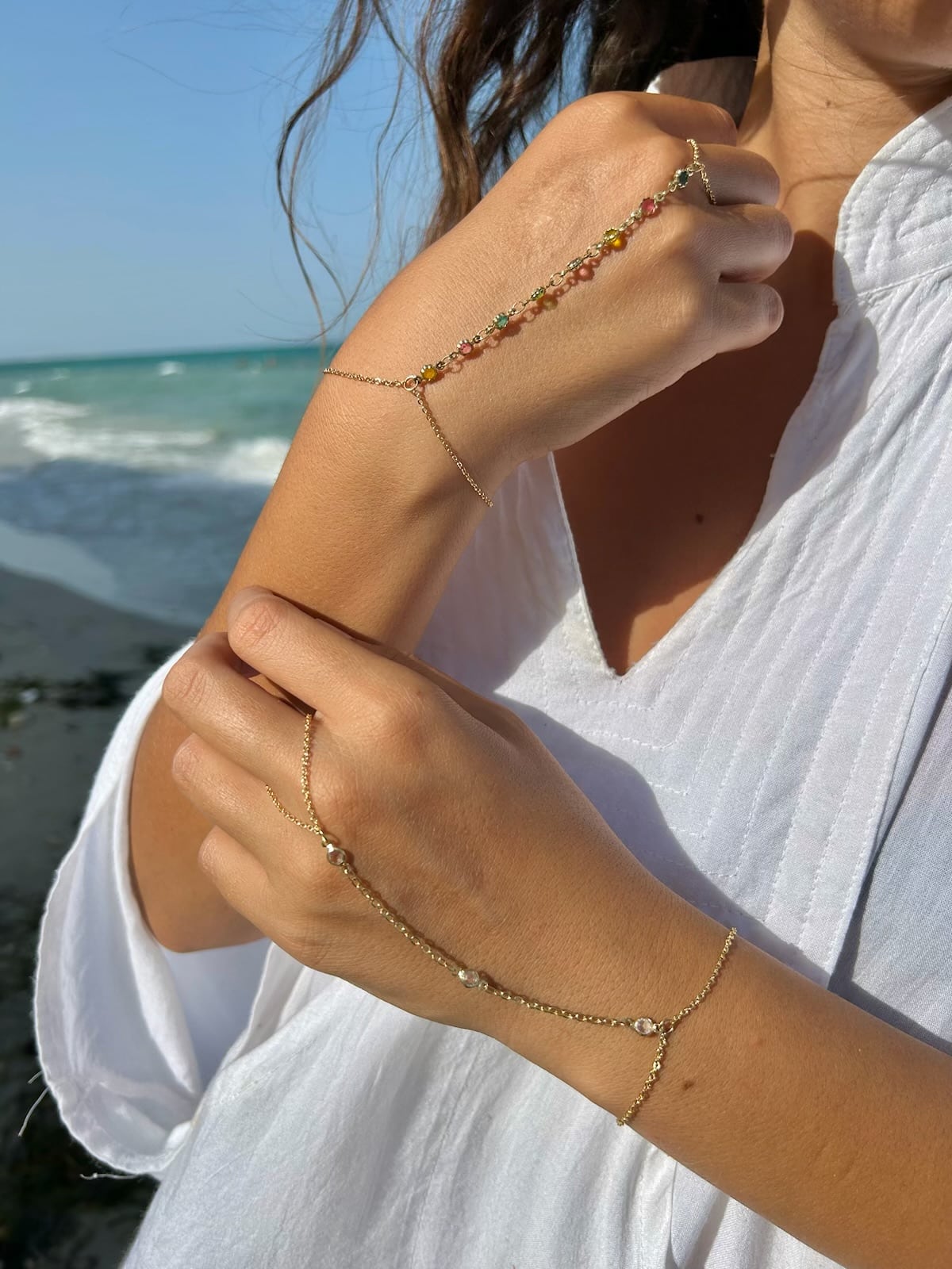 سلسلة يد قوس قزح - سلسلة يد ملونة من الفولاذ المقاوم للصدأ