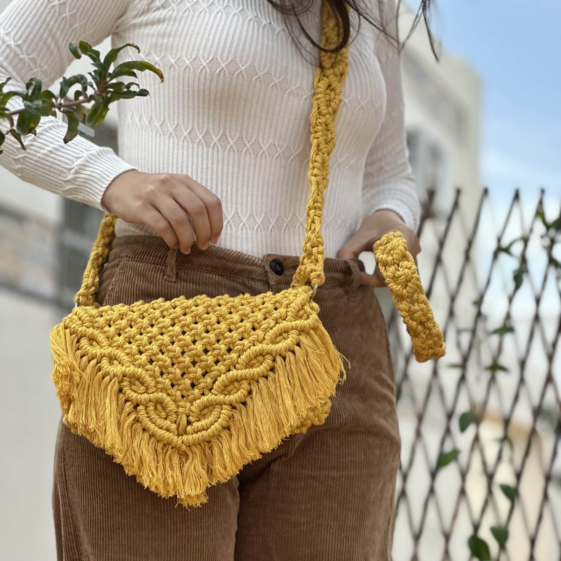 Sac bandoulière en macramé
