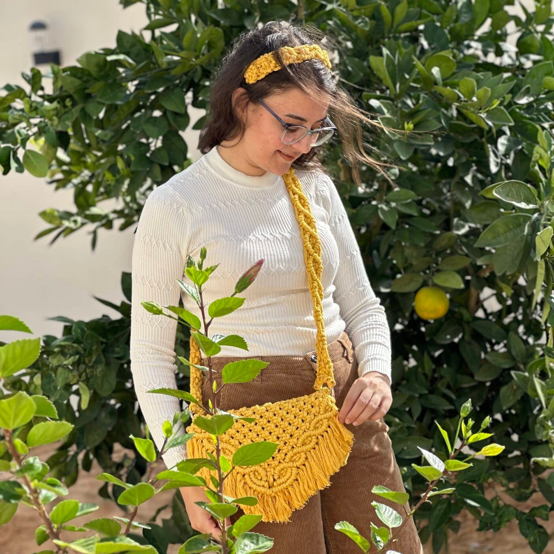 Sac bandoulière en macramé