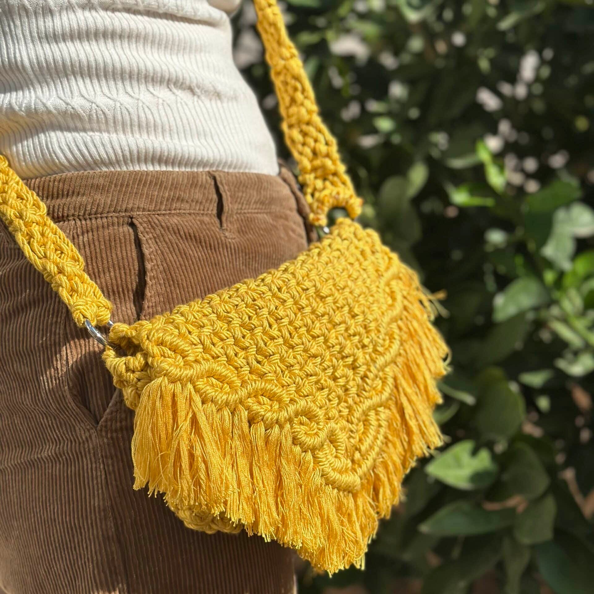 Sac bandoulière en macramé
