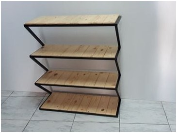 Porte chaussure en Bois et Acier 80x30cm hauteur 80 cm
