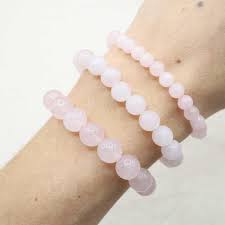 Bracelet AMOUR en pierre quartz rose