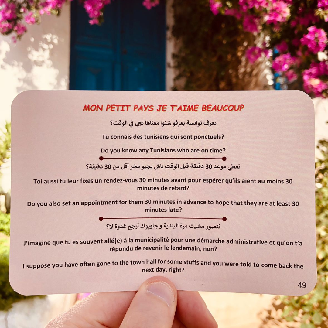 Jeu de cartes "Ni Oui Ni Non" avec 600 Questions en tunisien, français et anglai - artisanat Tunisien fait main | ILEYCOM