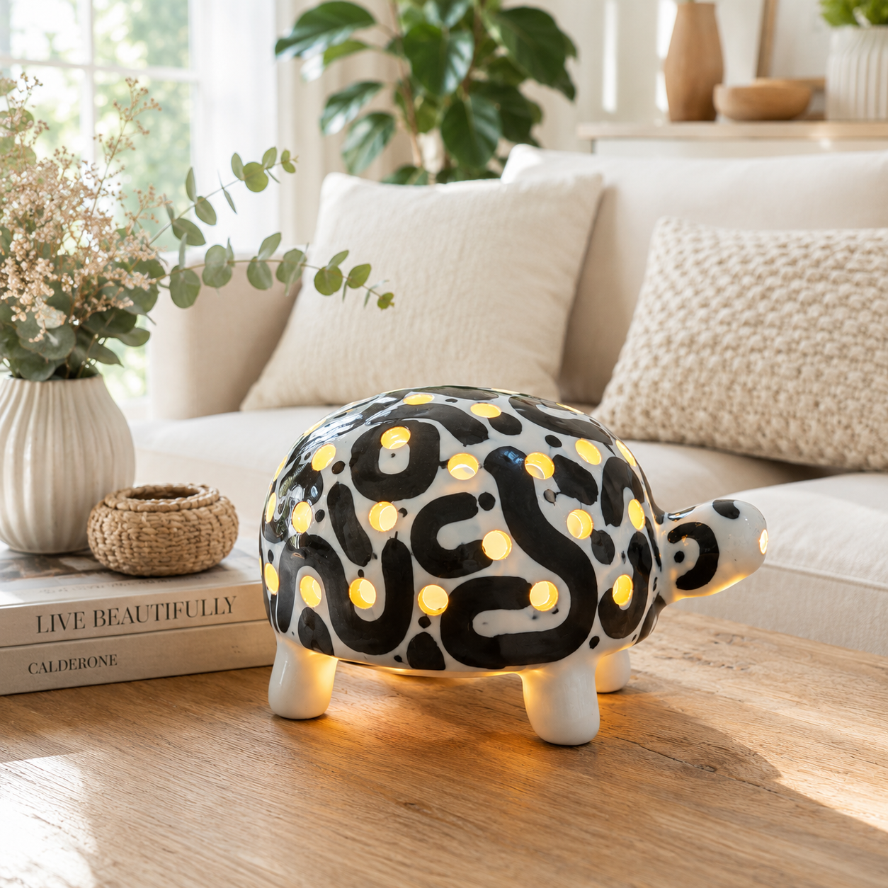 Lampe tortue design en céramique diamètre 25 cm