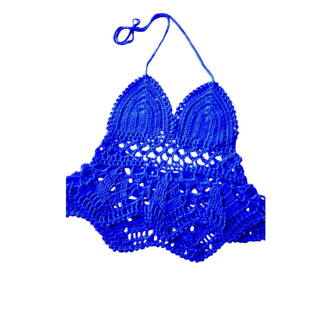 Top Crochet Bleu Indigo
