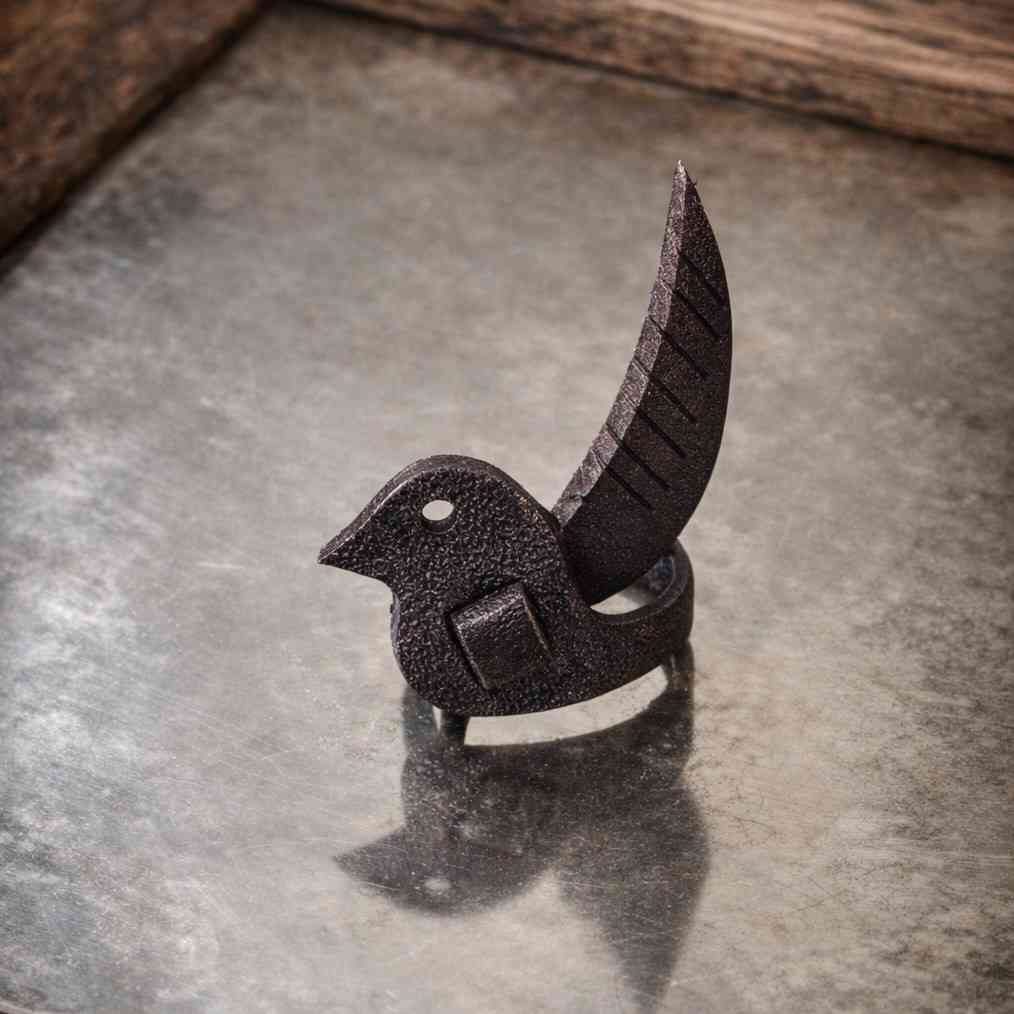 Bague cuir élégante au style bronze oiseau irrésistible