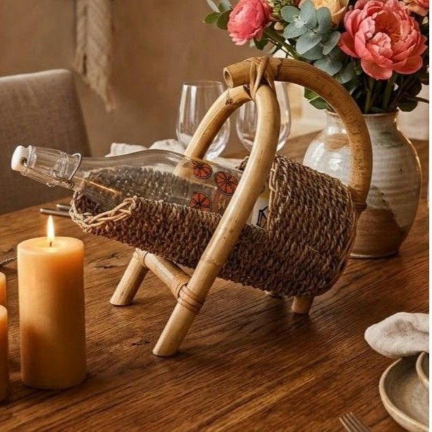 portebouteille abaca design exclusif pour un rangement élégant