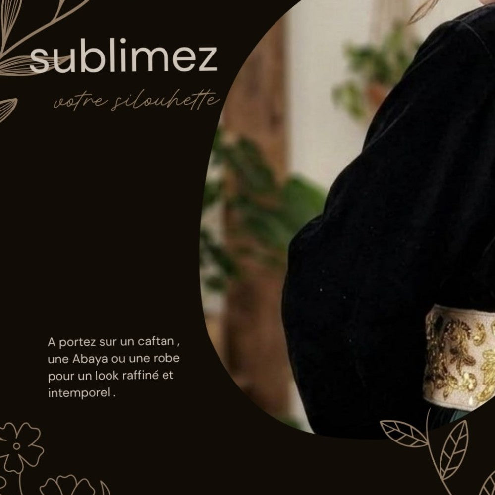 Ceinture broder en cannetille lisse hand made Tunisia