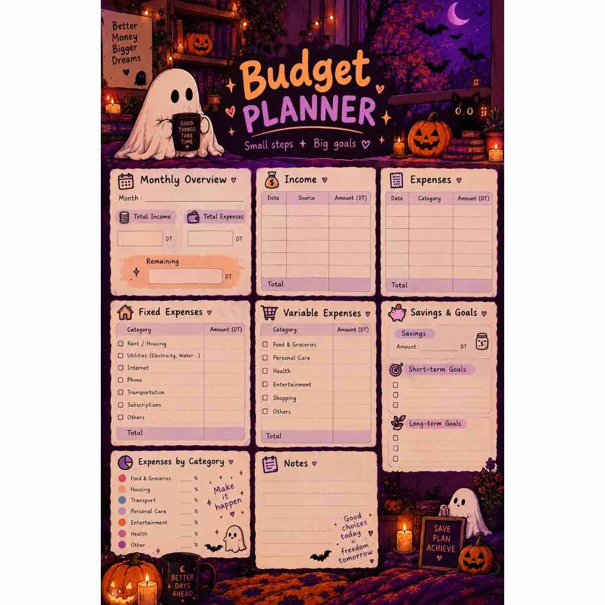 agenda étudiant Spooky Season Planner Collection pour un semestre réussi