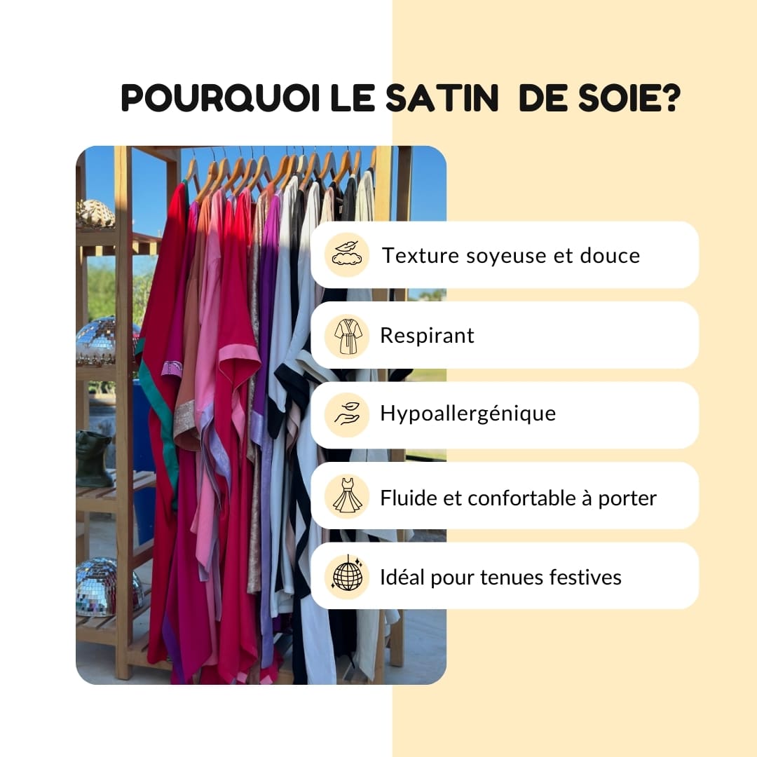 Kimono festif chic violet fait main motif "Champignons" - artisanat Tunisien fait main | ILEYCOM