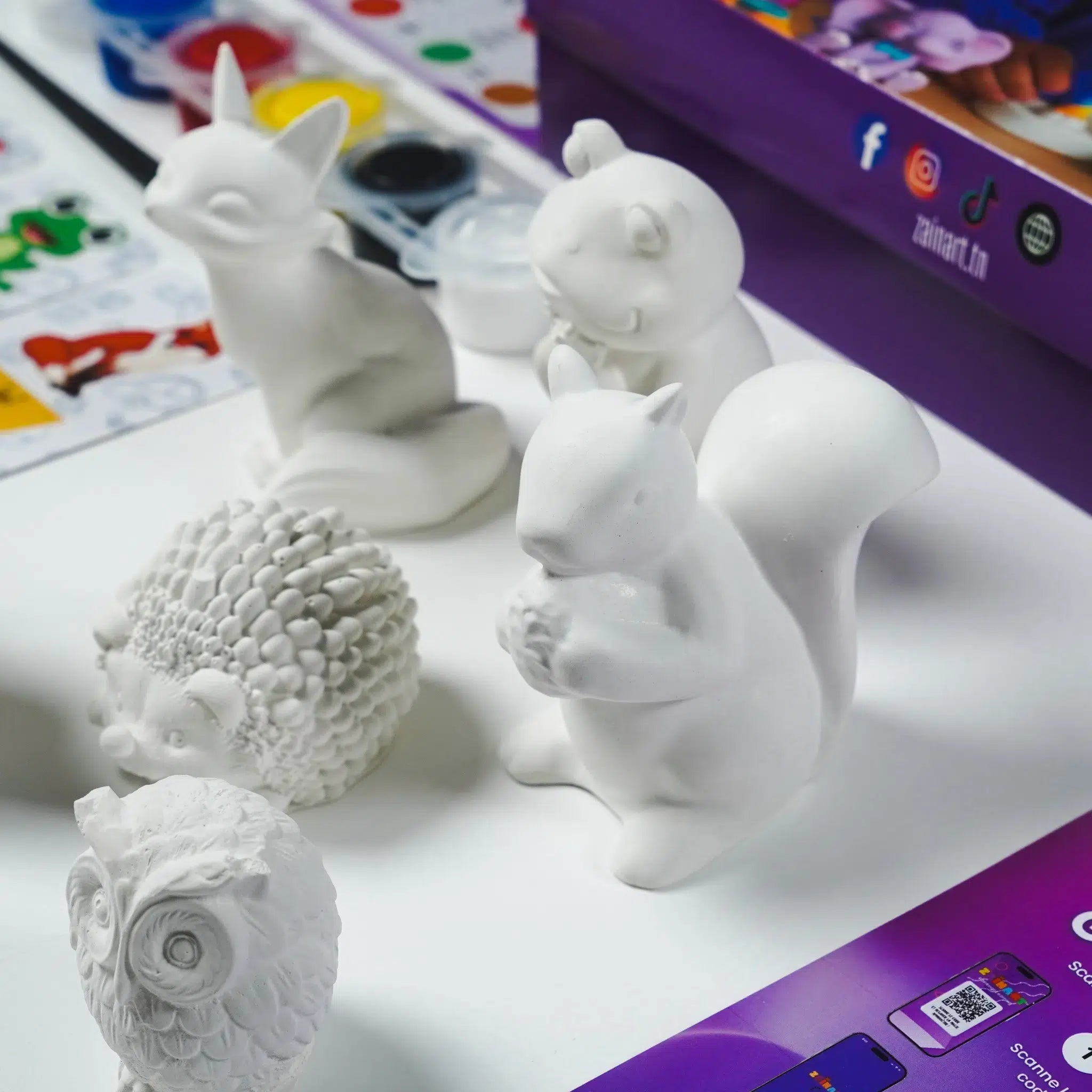Kit de Peinture 3D Animaux en Plâtre - Créativité Augmentée