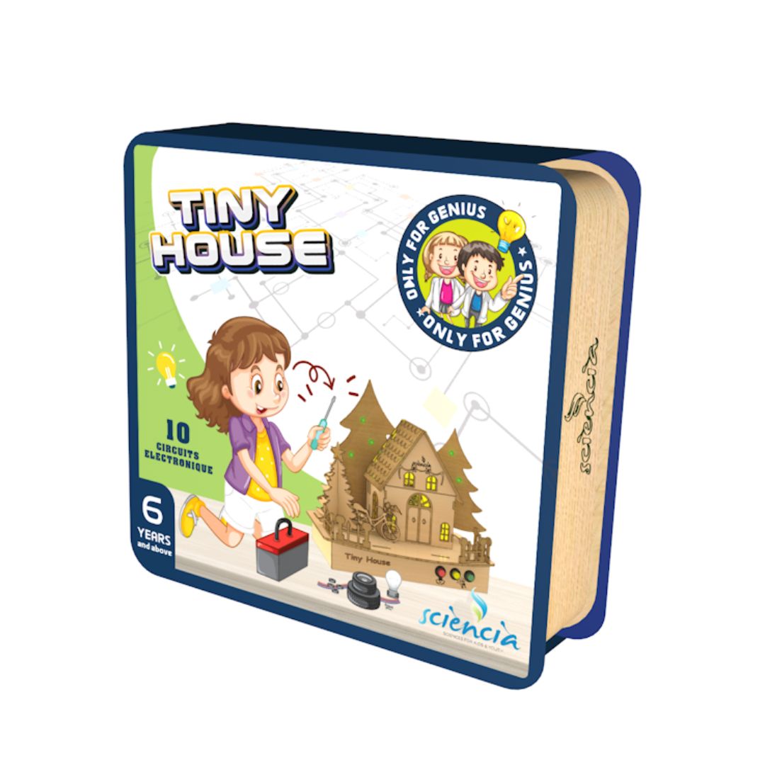 Kit tiny house en bois – Puzzle 3D éducatif & initiation à l’électronique - artisanat Tunisien fait main | ILEYCOM