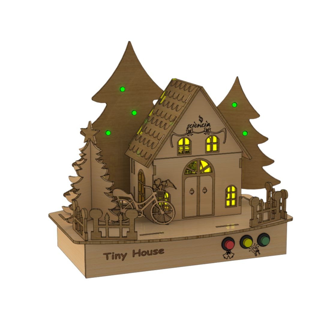 Kit tiny house en bois – Puzzle 3D éducatif & initiation à l’électronique - artisanat Tunisien fait main | ILEYCOM