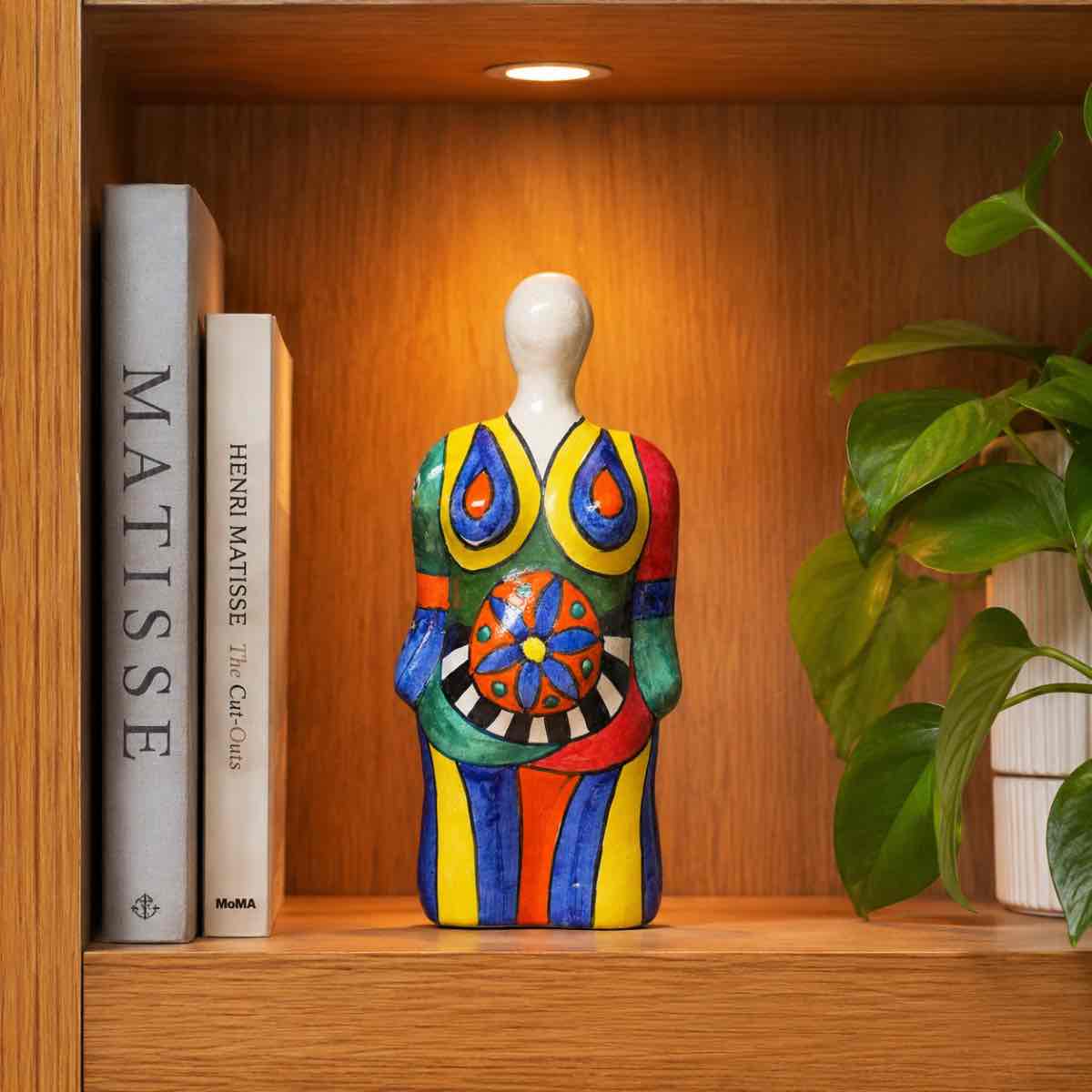 Sculpture féminine artistique - Pièce unique en céramique émaillée H 30 cm