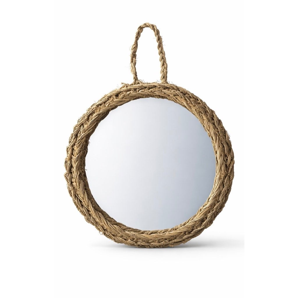 Miroir halfa fait main 30cm diamètre pour un intérieur élégant