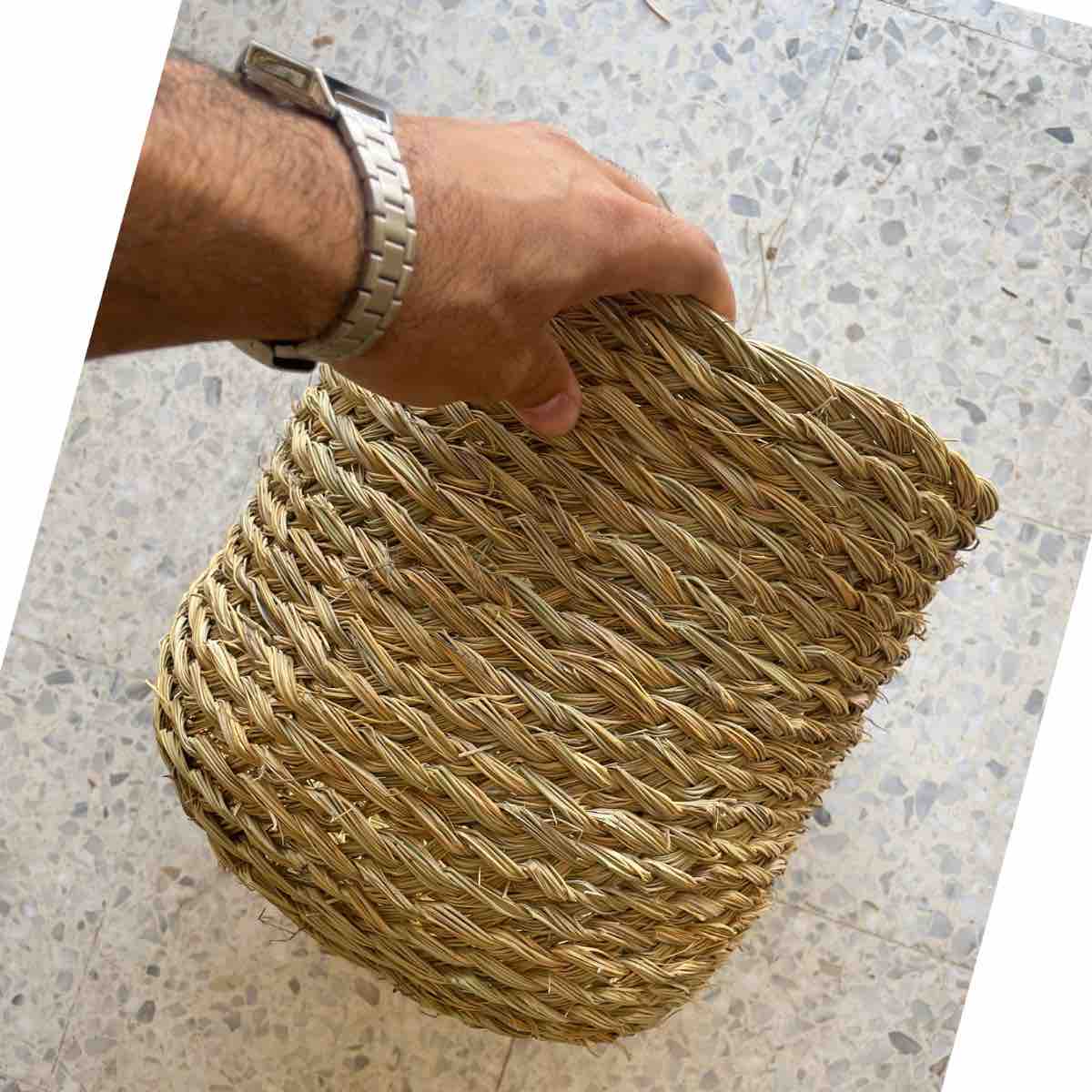 Cache pot en Halfa 25cm pour sublimer vos plantes avec élégance