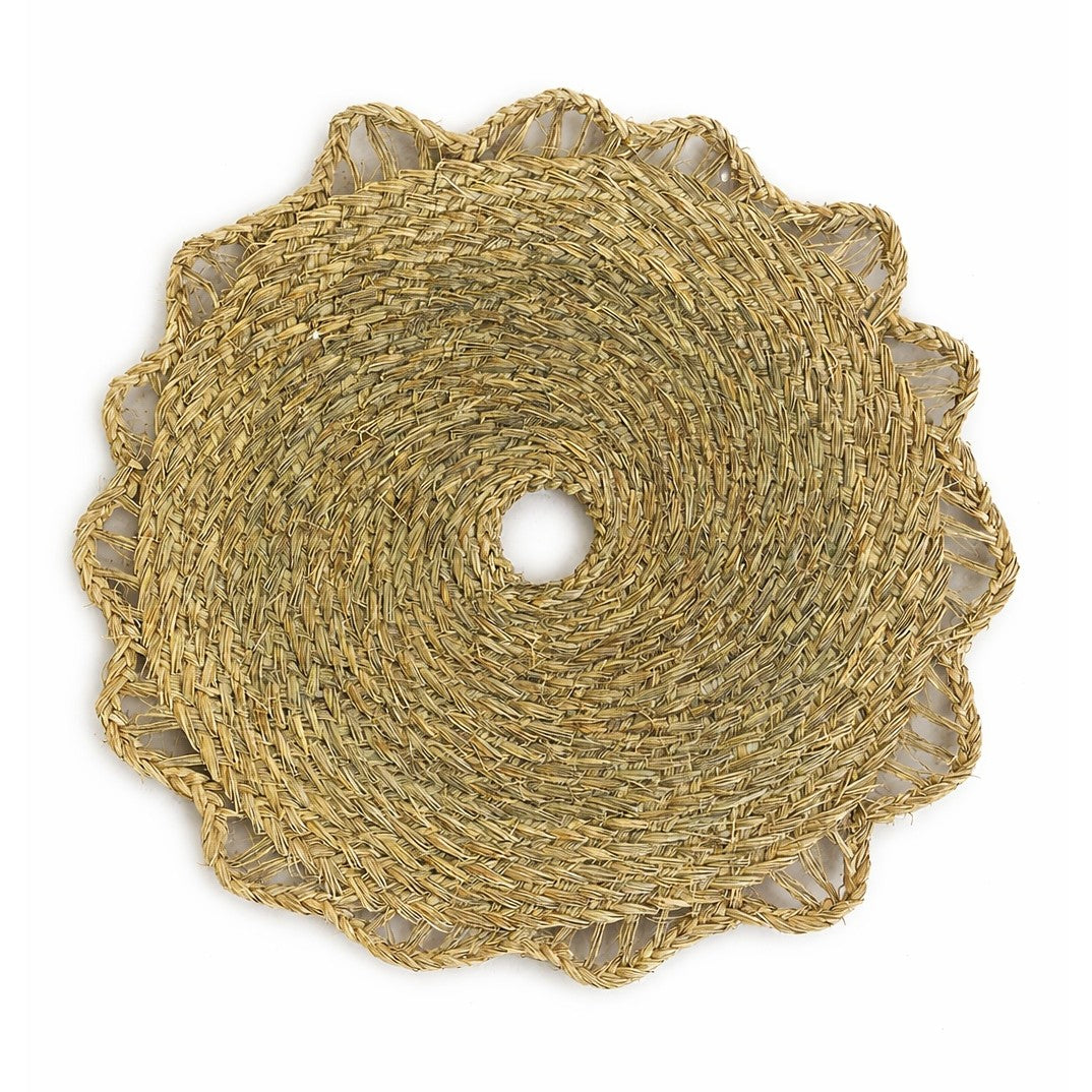 Paillasson en Halfa diamètre 60 cm forme de soleil